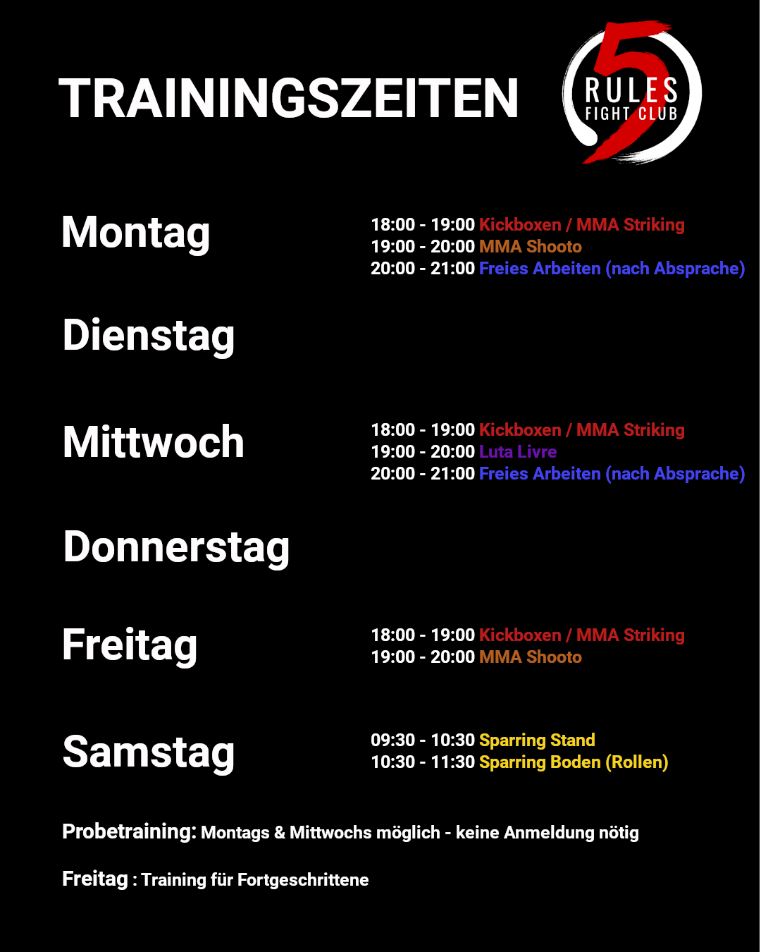 Trainingszeiten